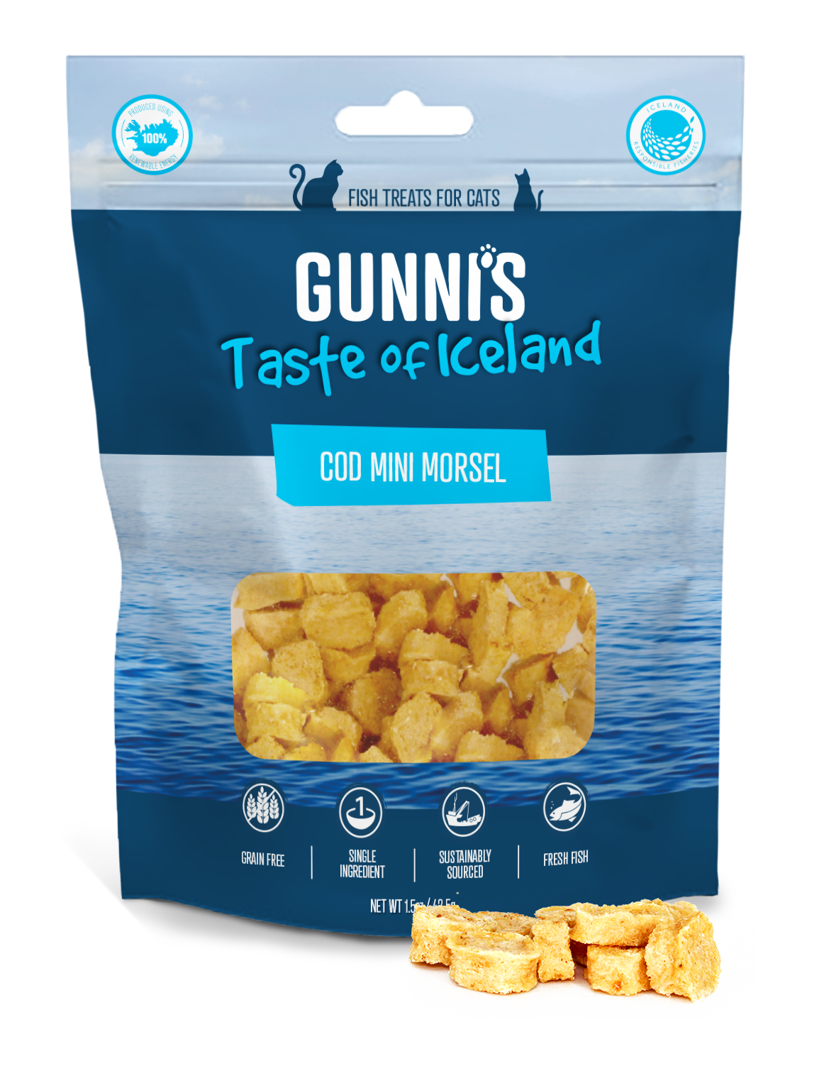 Gunni's Taste of Iceland Cat Treats Cod Mini Morsels