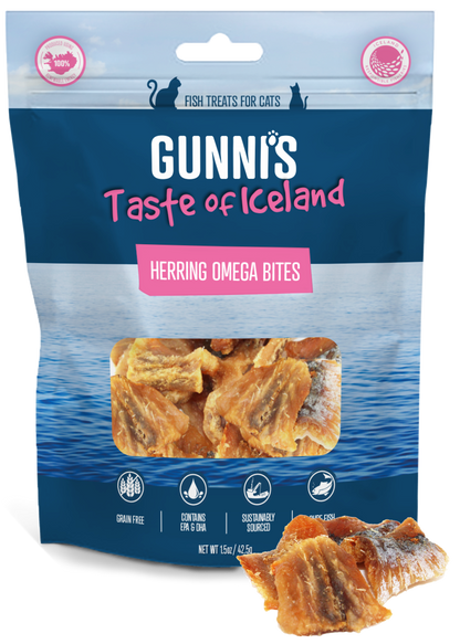 Gunni's Taste of Iceland Cat Treats Herring Omega Bites