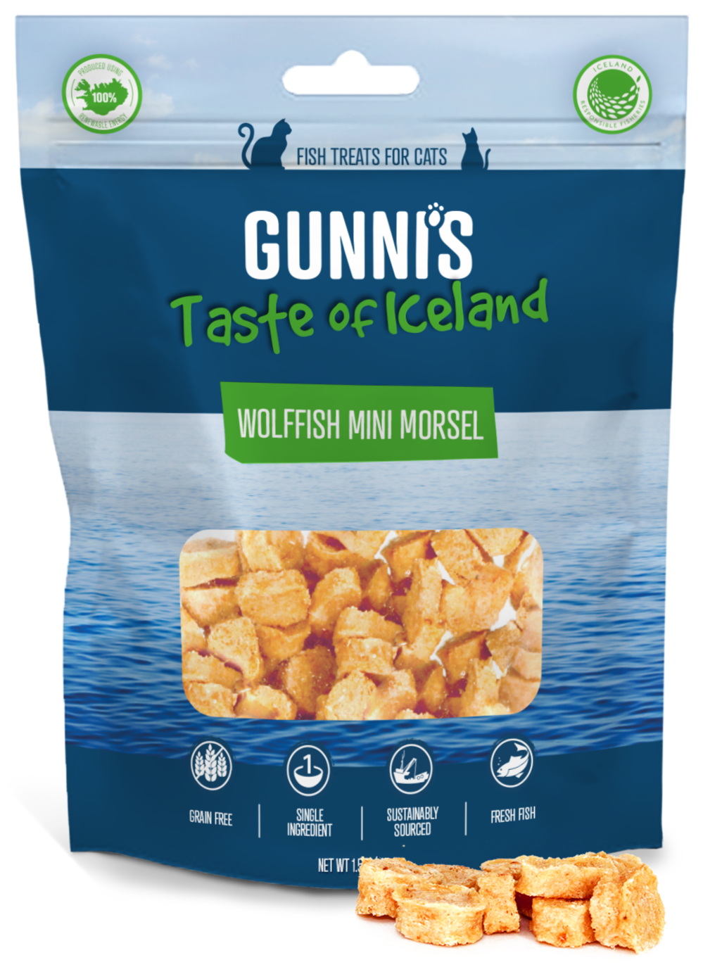 Gunni's Taste of Iceland Cat Treats Wolffish Mini Morsels 42.5g
