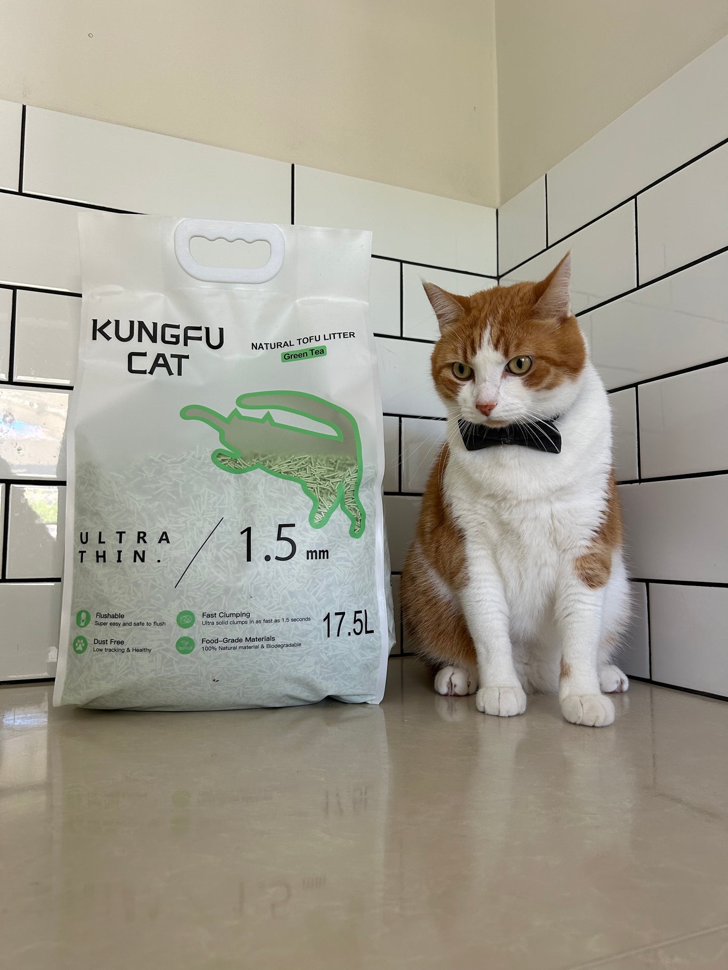 Tofu Cat Litter Green Tea 6.5kg 17.5L Natural Clumping Low Dust Flushable