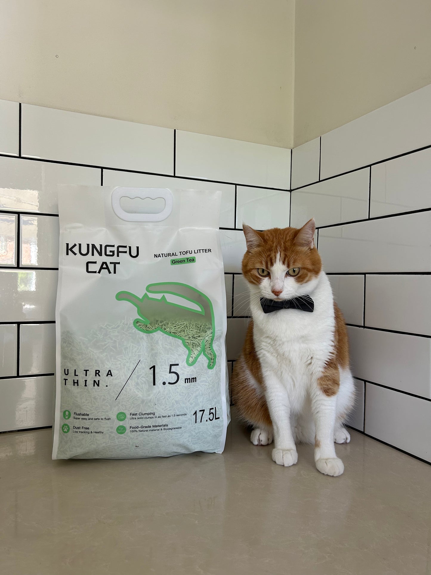 Tofu Cat Litter Green Tea 6.5kg 17.5L Natural Clumping Low Dust Flushable