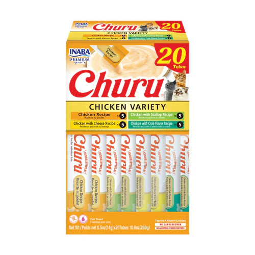 INABA Churu Cat Treat Chicken Variety 20 Pack – Creamy Lickable Treat