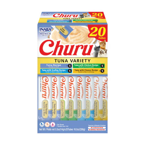 INABA Churu Tuna Variety Box 20 Pack creamy lickable cat treats for cats