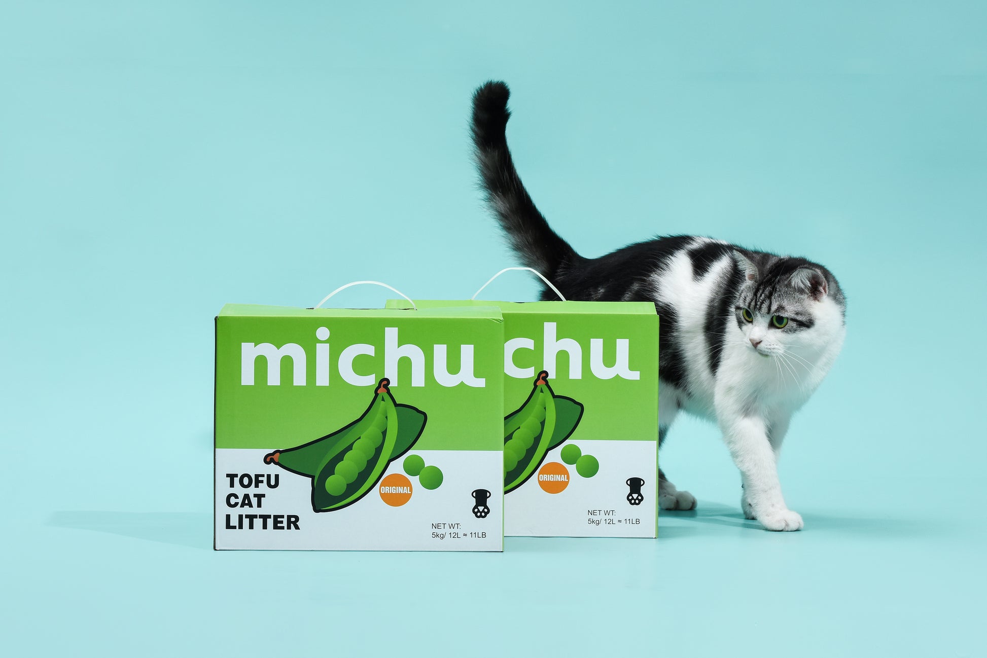 Michu tofu cat litter original 5 kg natural clumping litter 2 boxes