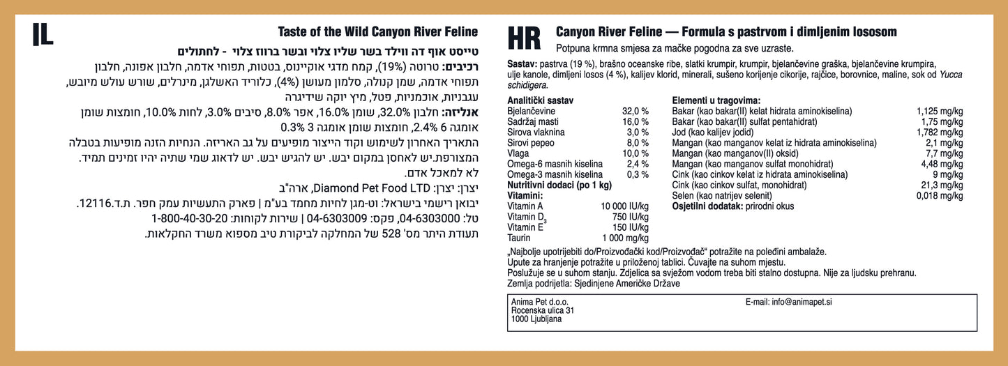 Taste of the Wild Canyon River Feline 2kg
