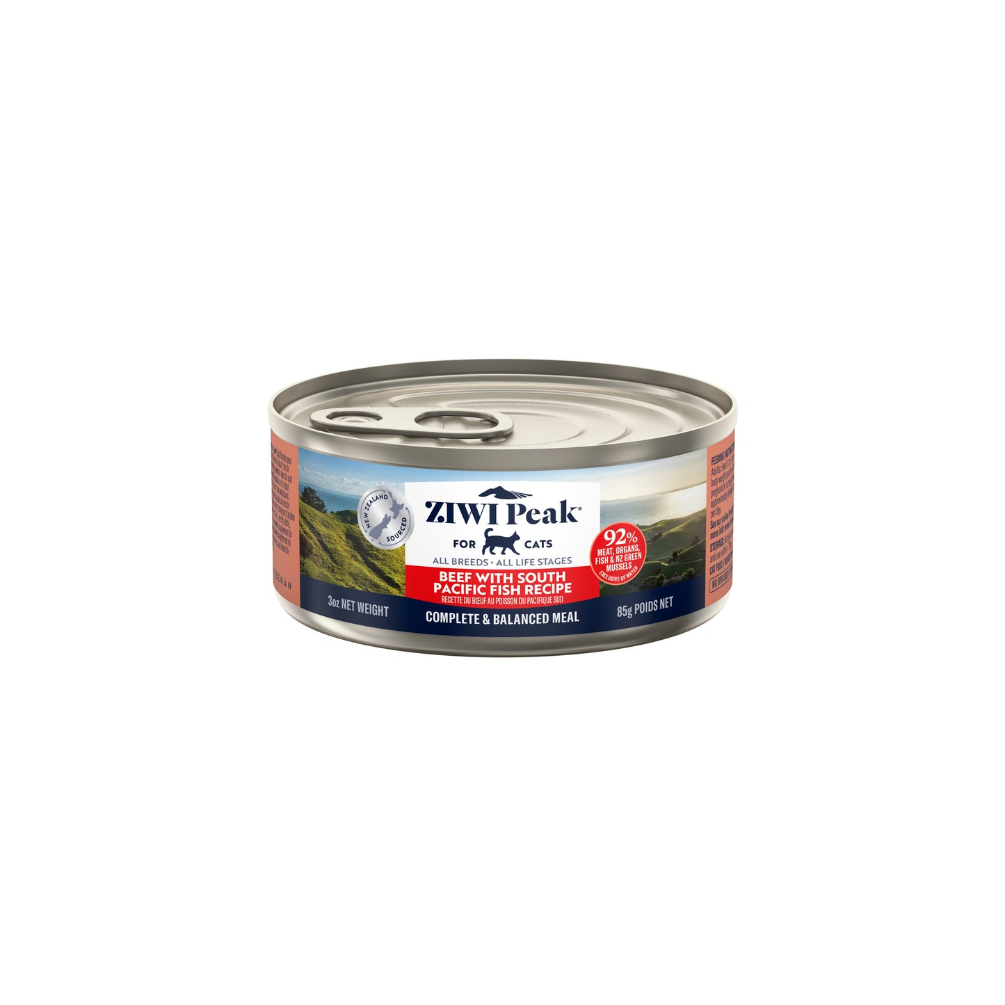 ZIWI Peak Beef & South Pacific Fish Wet Cat Food Grain-Free High Protein Premium