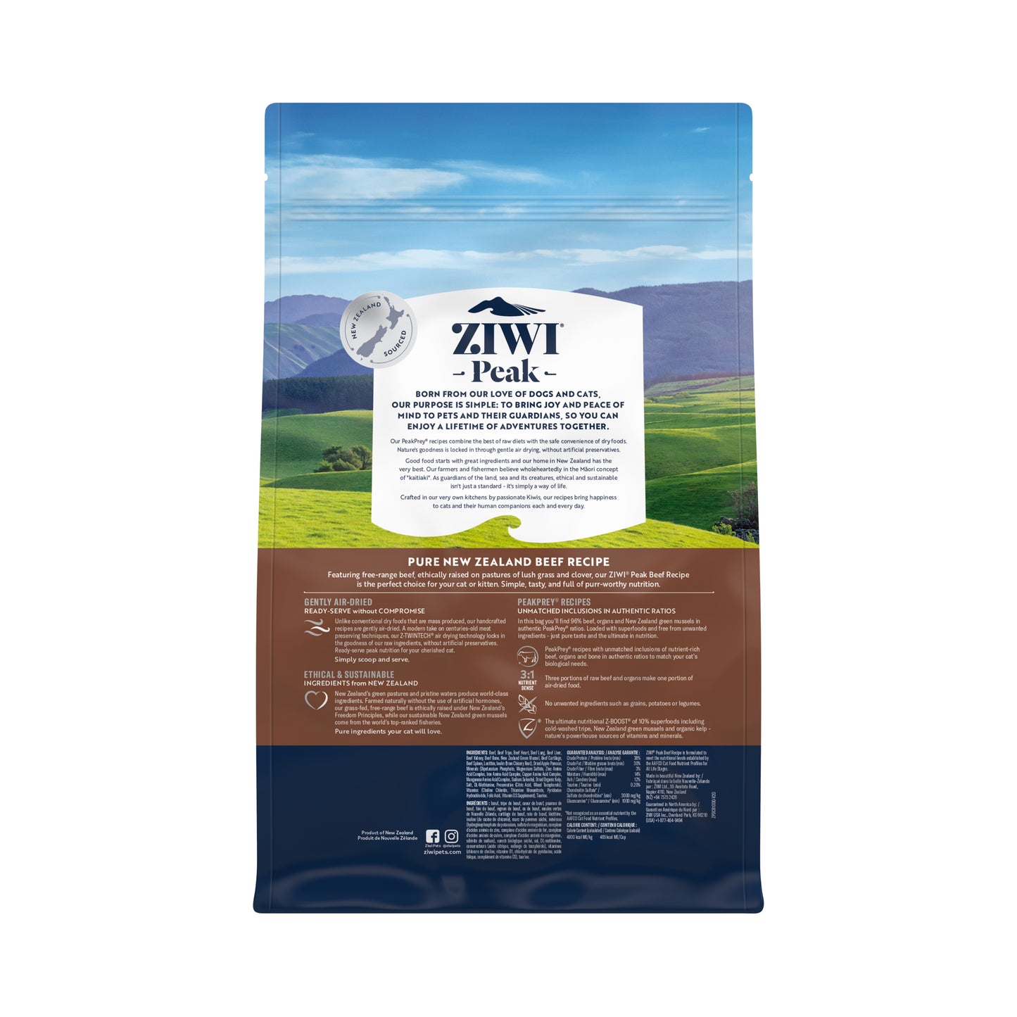 ZIWI Peak Air-Dried Beef Cat Food 1kg
