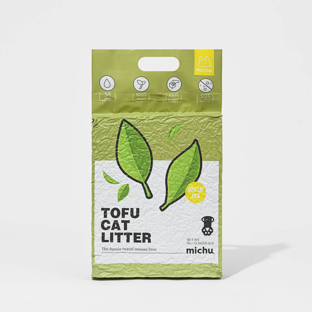 Michu tofu cat litter green tea scent 2.5kg natural clumping litter