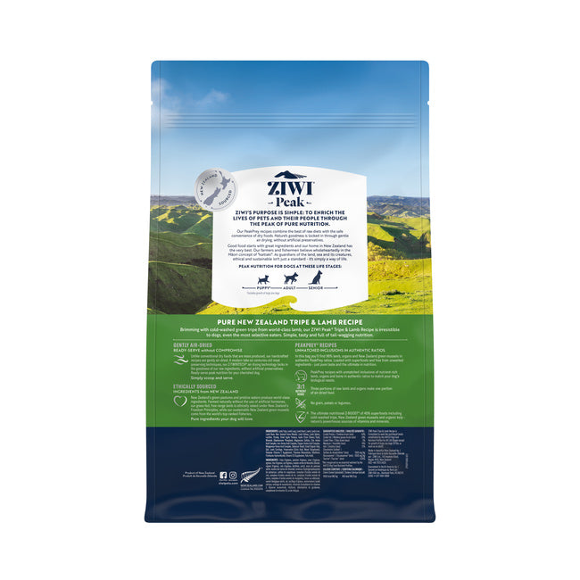 premium air dried dog food  tripe and lamb natural ingredients