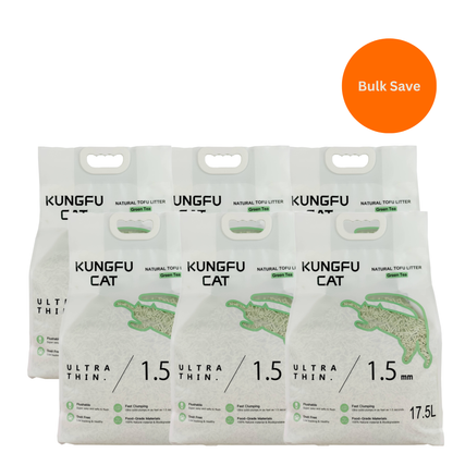 tofu cat litter green tea 6.5kg natural clumping low dust flushable 6 pack