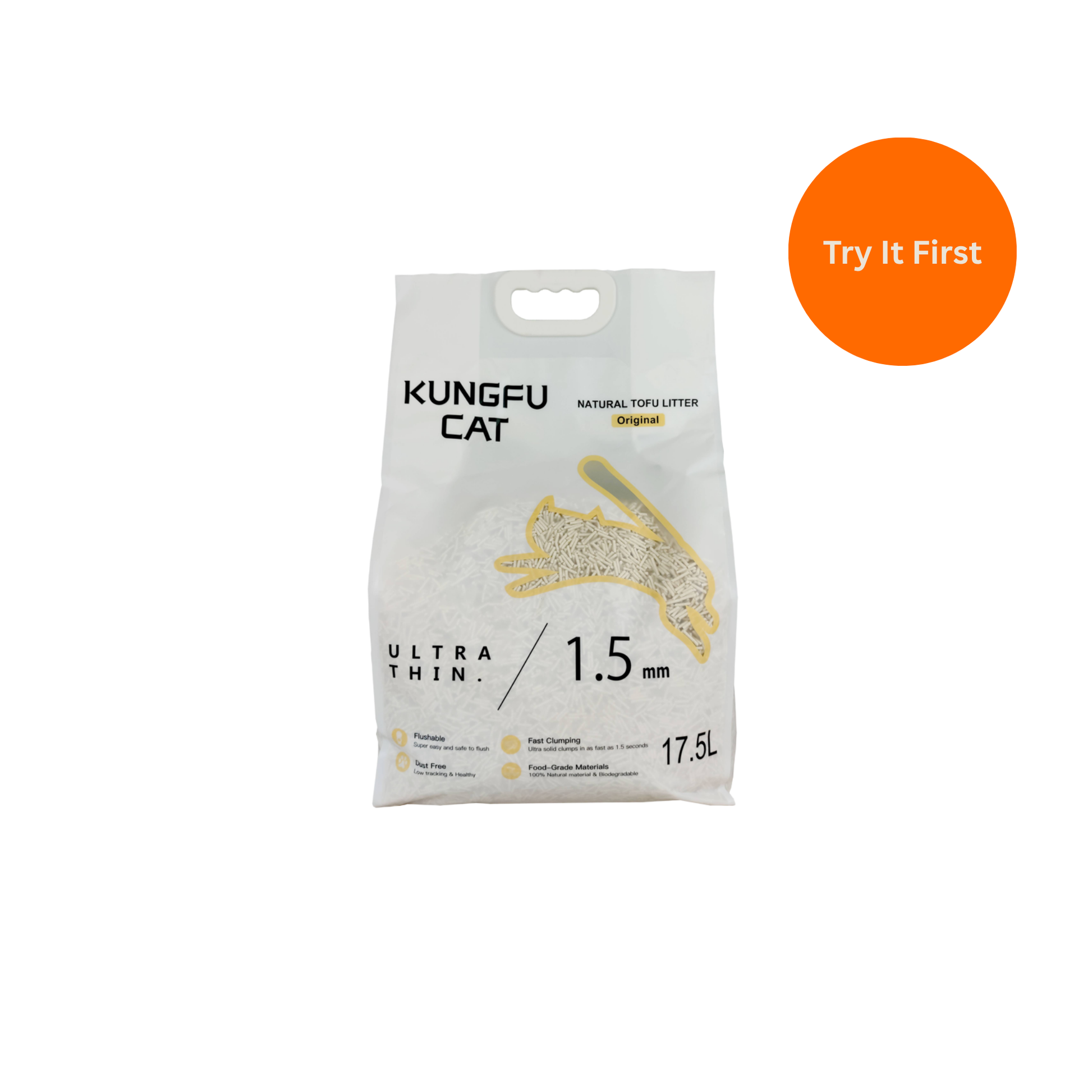 tofu cat litter original 6.5kg natural clumping low dust flushable 1 pack