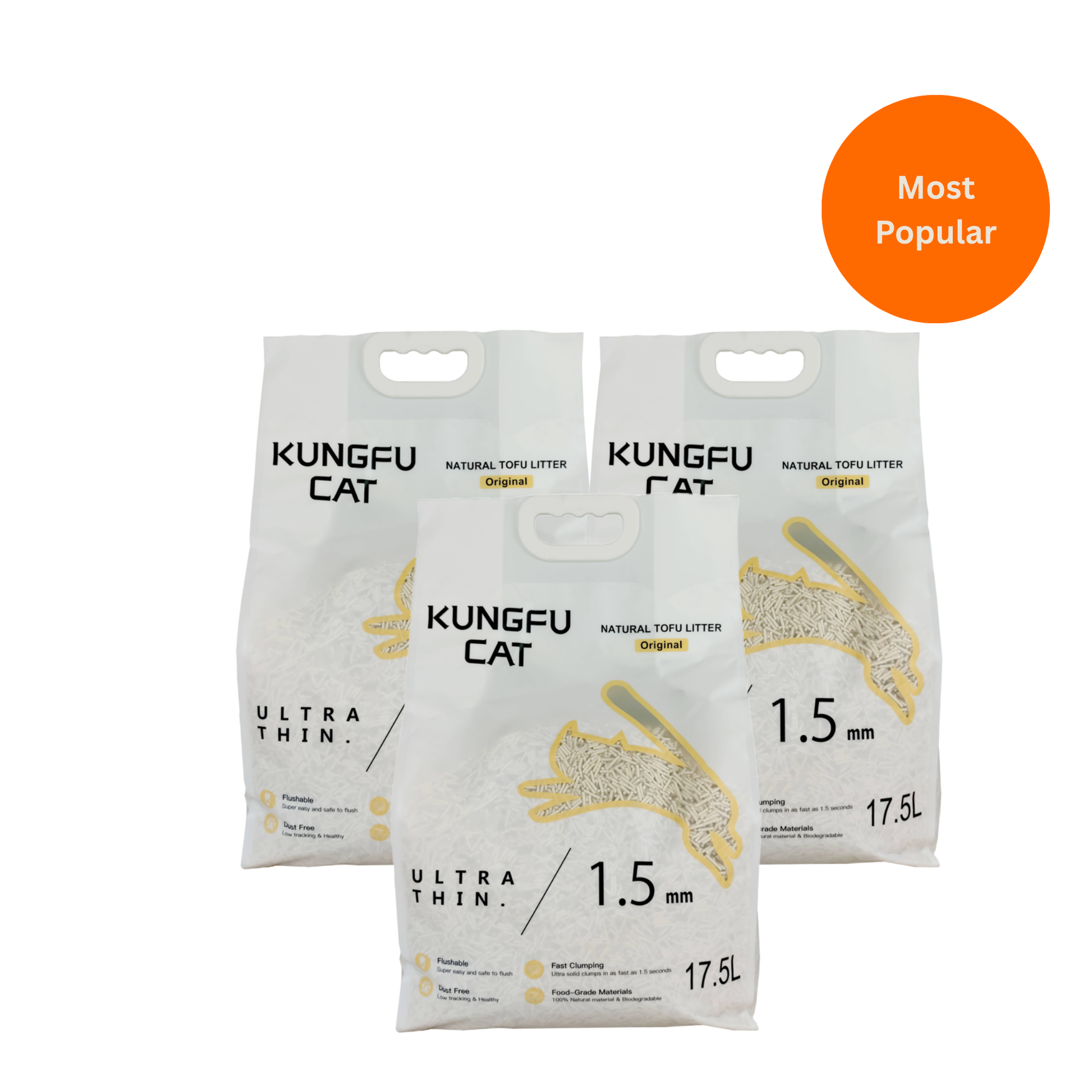 tofu cat litter original 6.5kg natural clumping low dust flushable 3 pack