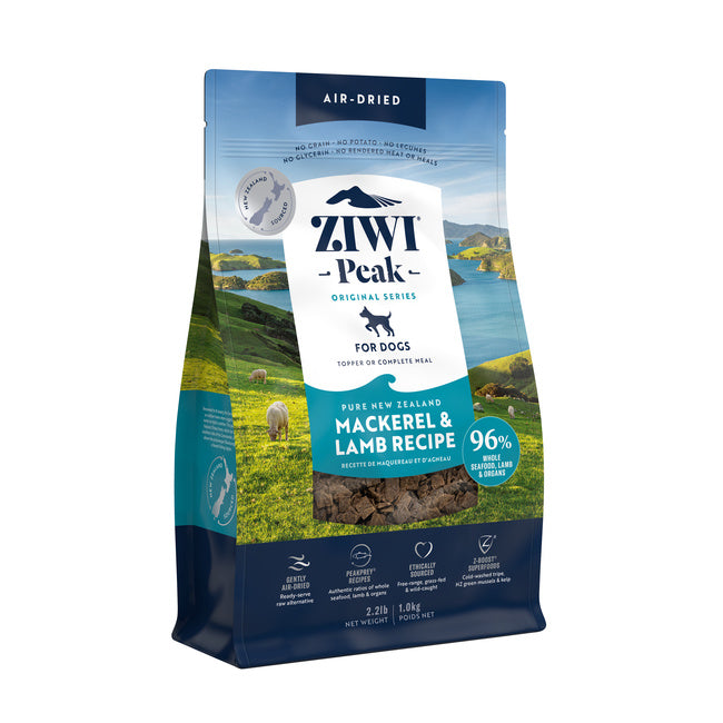 ziwi air dried dog food mackerel and lamb packaging bag
