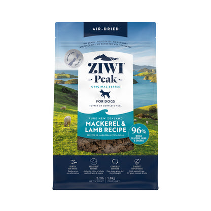 ziwi peak air dried mackerel and lamb dog food 1kg grain free high protein