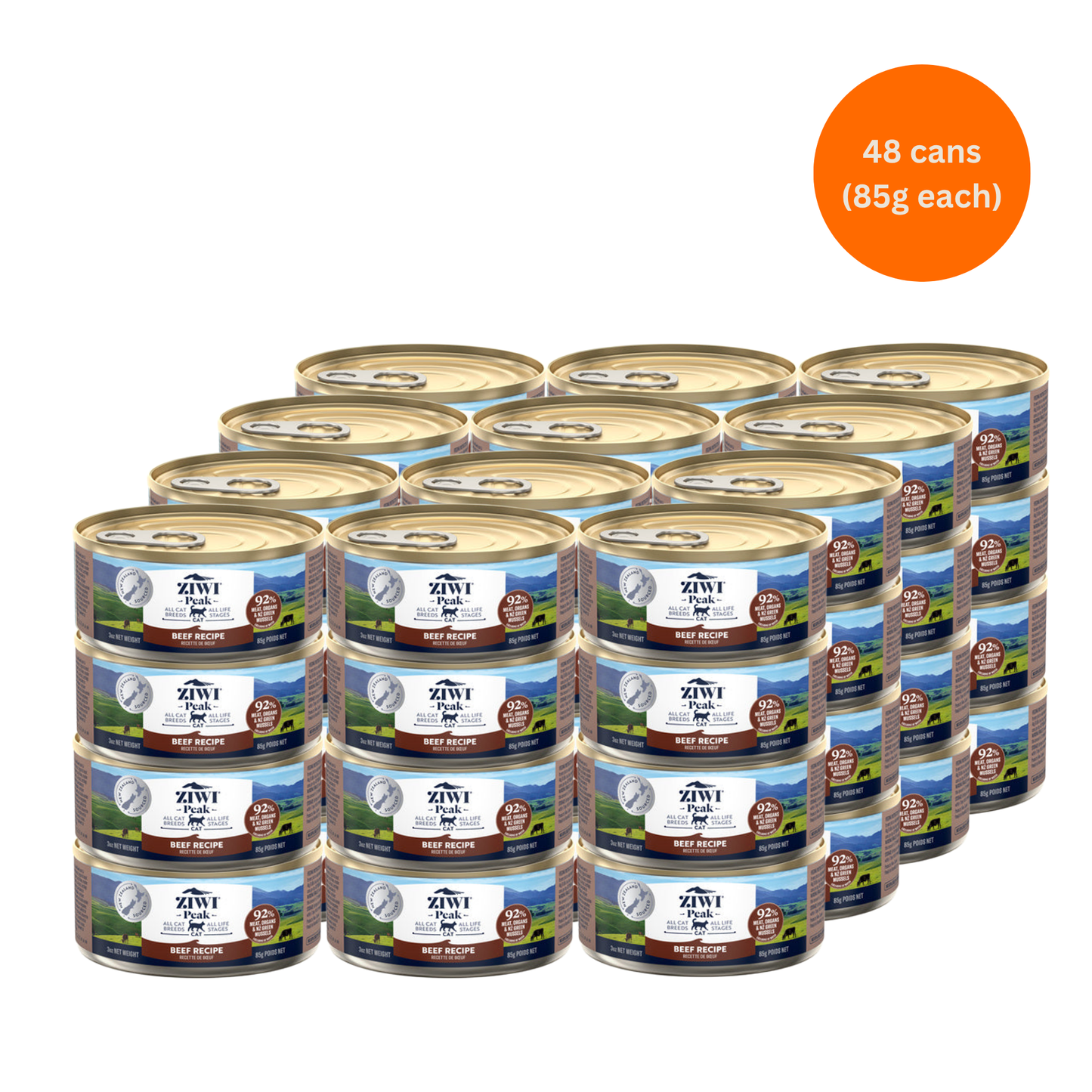 ziwi peak beef wet cat food 85g x 48 premium grain free