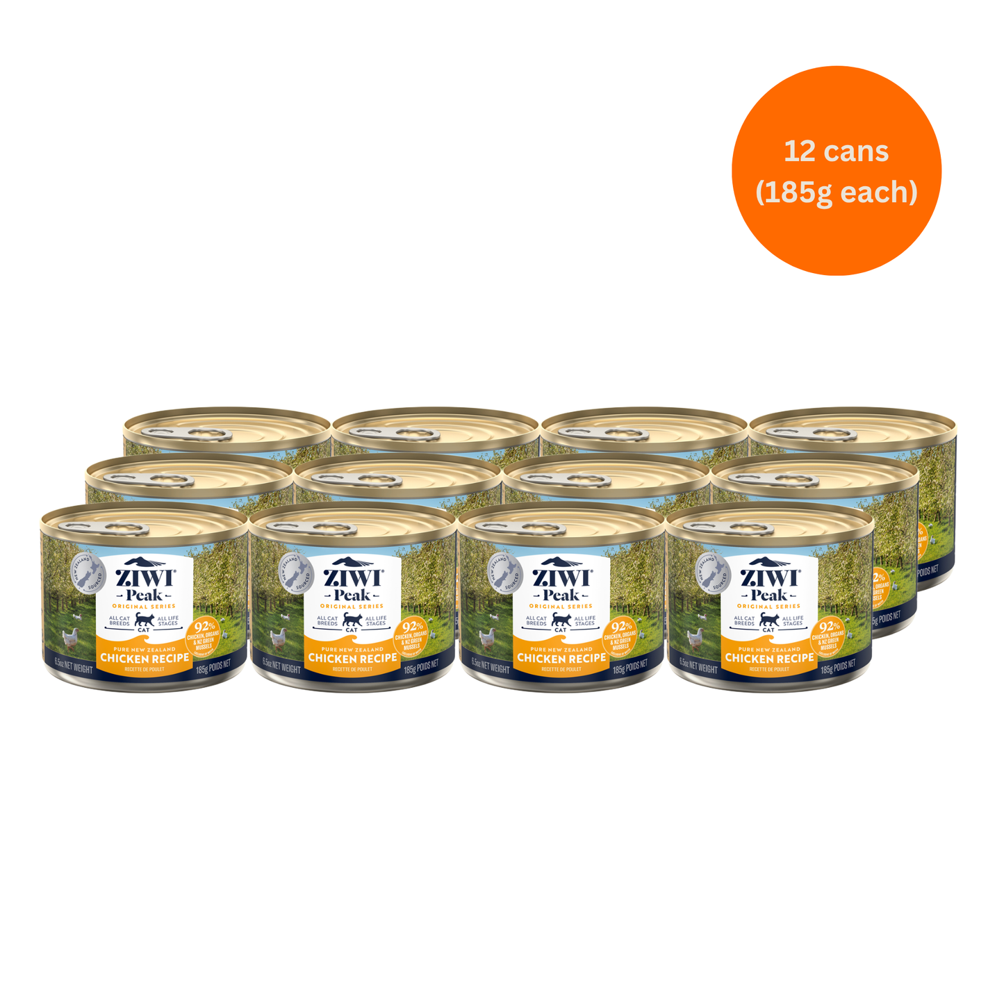 ziwi peak chicken wet cat food 185g x 12 premium grain free