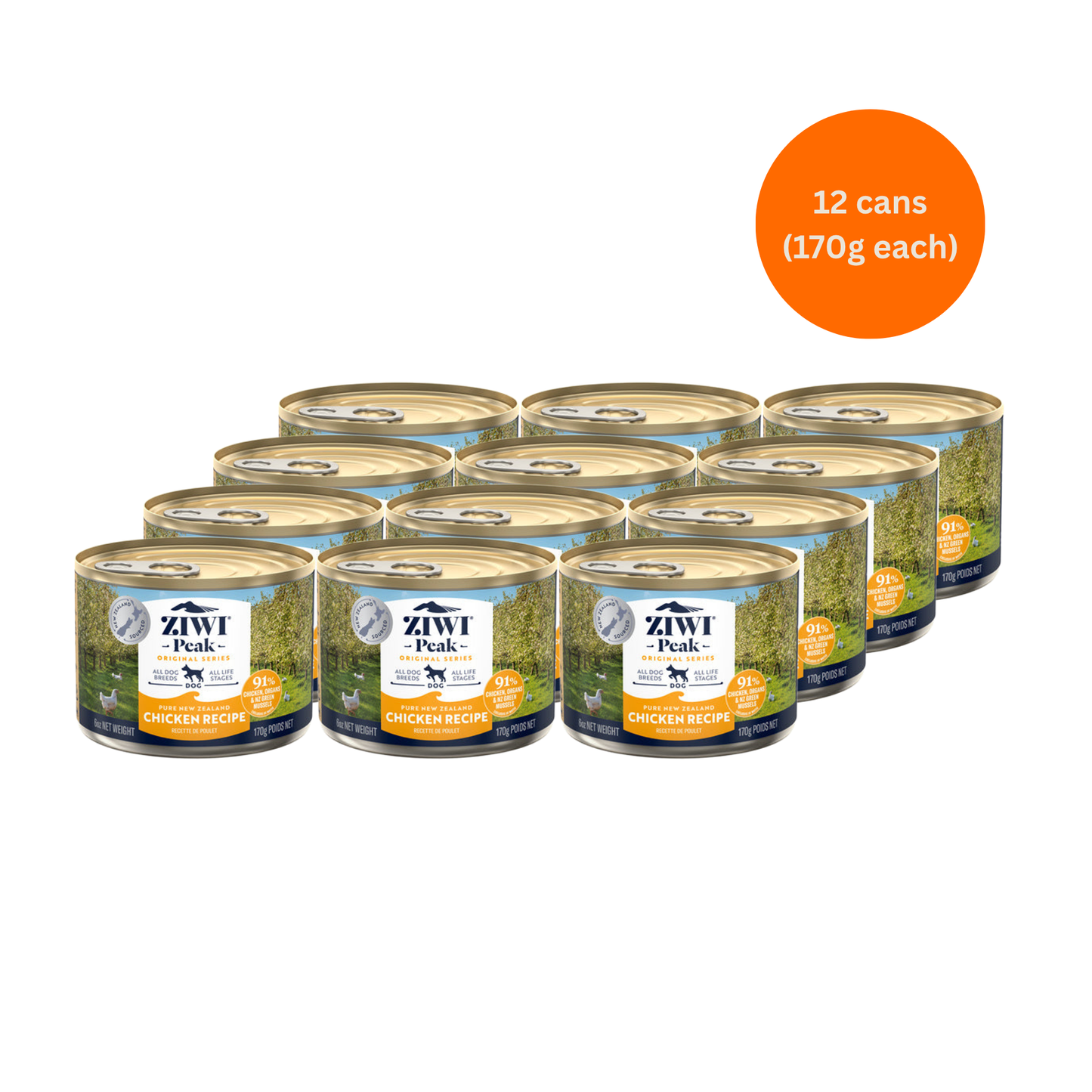 ziwi peak chicken wet dog food 170g x 12 premium grain free