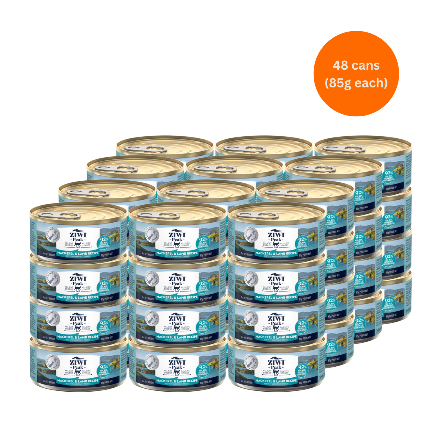 ziwi peak mackerel and lamb wet cat food 85g x 48 premium grain free