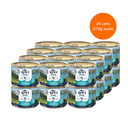 ziwi peak mackerel and lamb wet dog food 170g x 24 premium grain free