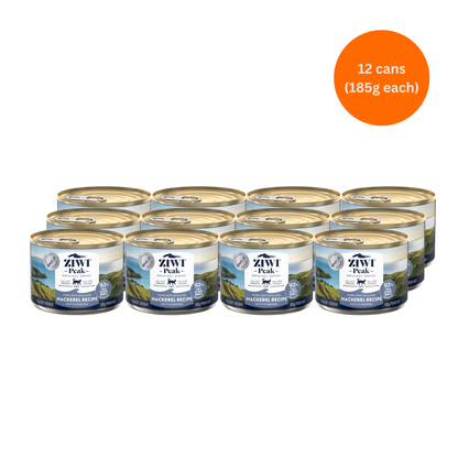 ziwi peak mackerel wet cat food 185g x 12 premium grain free