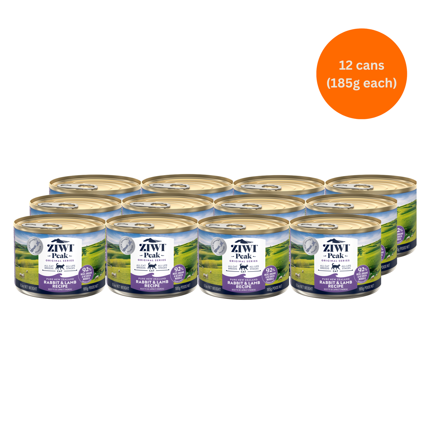ziwi peak rabbit and lamb wet cat food 185g x 12 premium grain free