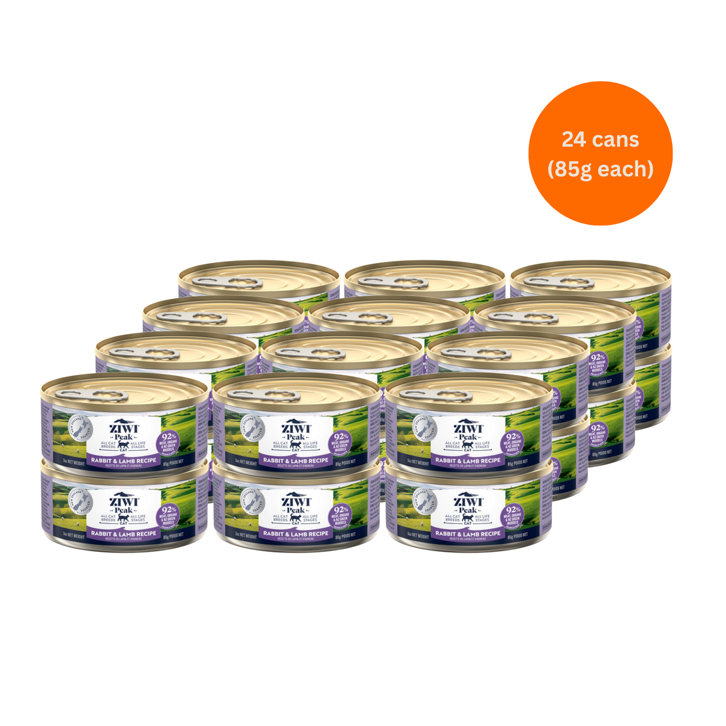 ziwi peak rabbit and lamb wet cat food 85g x 24 premium grain free