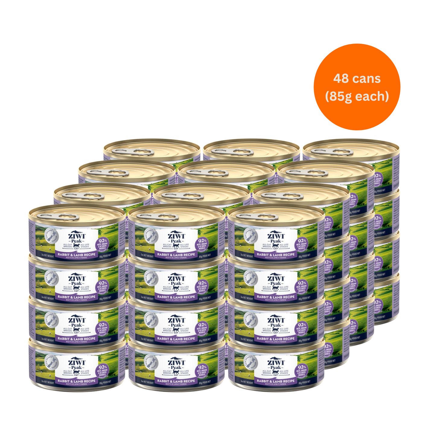 ziwi peak rabbit and lamb wet cat food 85g x 48 premium grain free