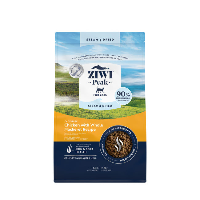 ziwi peak steam dried chicken and mackerel cat food 800g