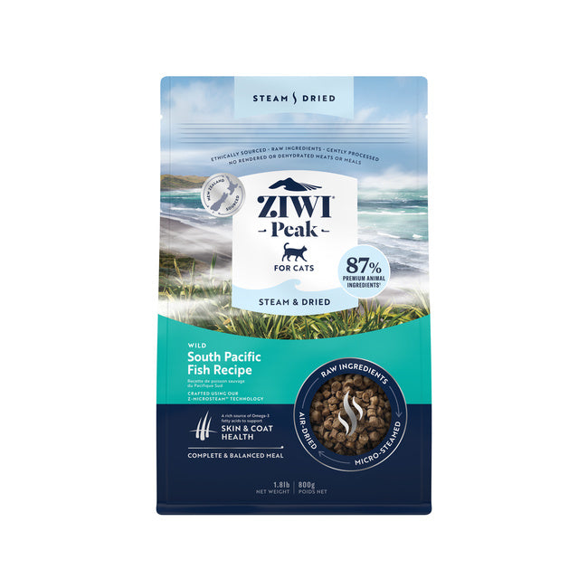 ziwi peak steam dried south pacific fish cat food 800g
