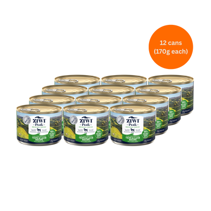 ziwi peak tripe and lamb wet dog food 170g x 12 premium grain free