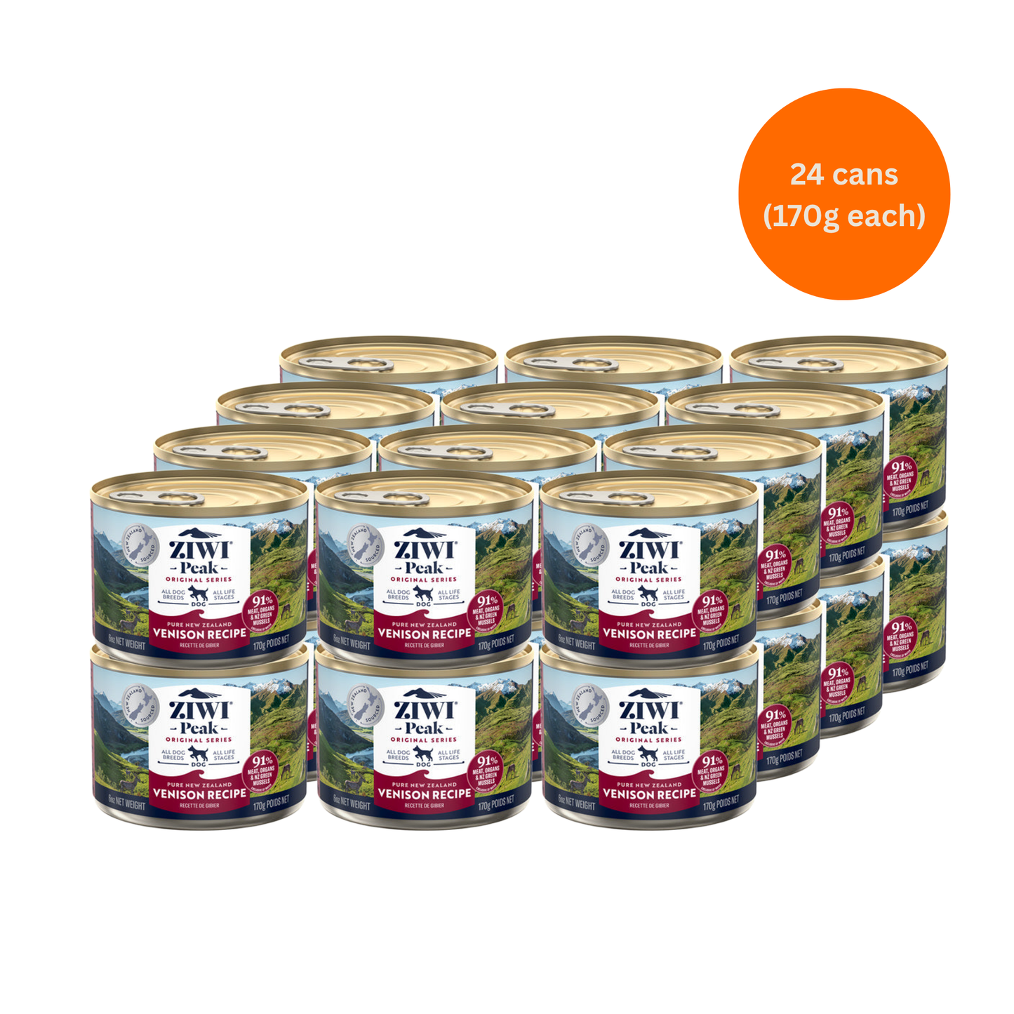 ziwi peak venison wet dog food 170g x 24 premium grain free