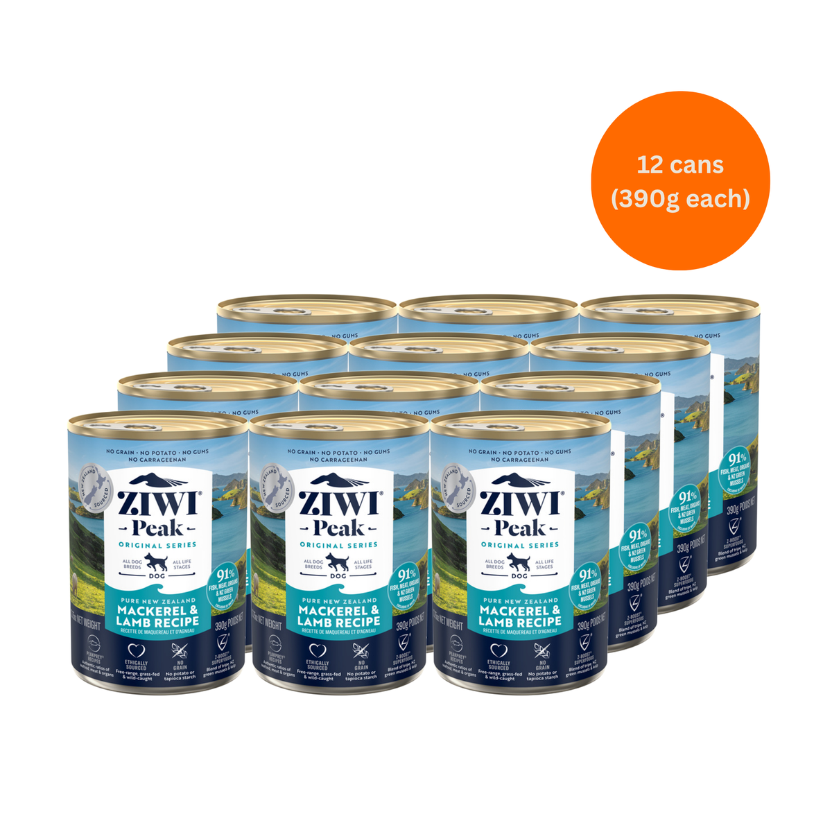 ZIWI Peak Mackerel & Lamb Wet Dog Food 170g Grain-Free